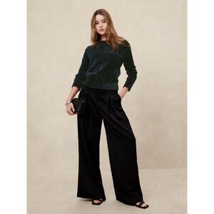 NWT Banana Republic Tinsel Pullover Sweater | Sz L, Black & Multi